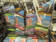 12 X Pairs of Mens Design Socks size 6-11 new in packaging