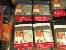 6 X Pairs of Urban Boys Mens Boxer Shorts size X/L new in packaging,( please note colours may vary