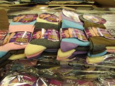 12 x Pairs of Ladies Design Non Elastic Socks size 4-7 new in packaging