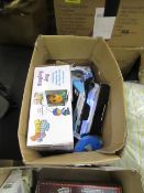 Box of approx 6x various items such as light up gloves, toys and more. Unchecked.