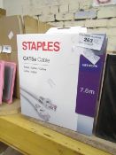 2 x Staples Cat 5E Cables. New & Boxed