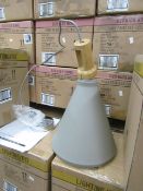 Grey Diner Ceiling light Fitting with Beach Wood. New & Boxed