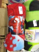 Spider-Man fleece blanket, new and packaged.