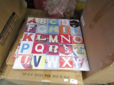 6 x Alphabet Canvas Prints. New & Packaged