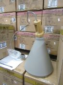 Grey Diner Ceiling light Fitting with Beach Wood. New & Boxed
