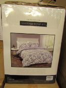 Sanctuary Elissia Purple Reversible Duvet Set Double 100 % Cotton RRP £59.99 New & Packaged