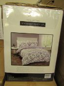 Sanctuary Elissia Purple Reversible Duvet Set Double 100 % Cotton RRP £59.99 New & Packaged