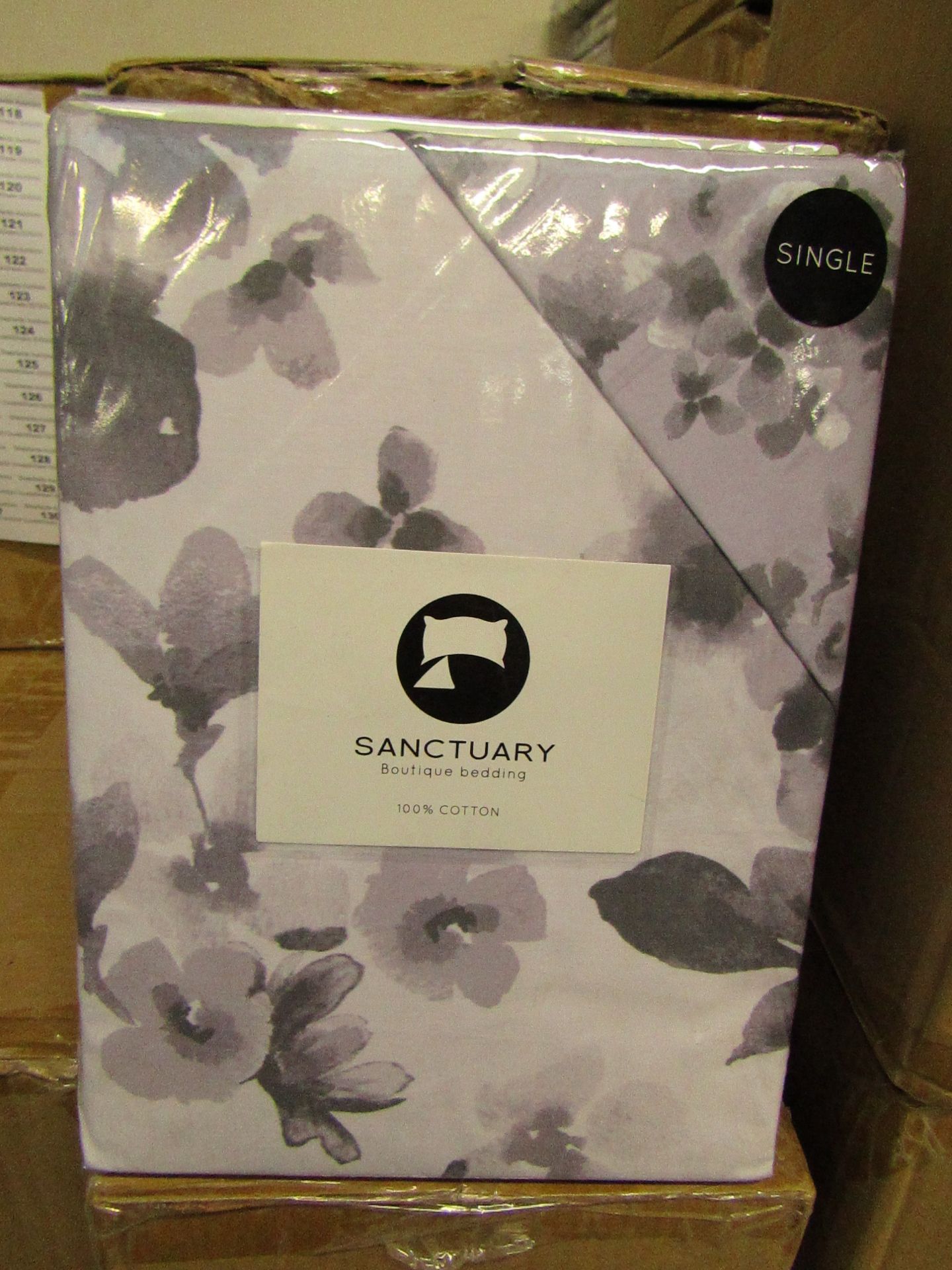 Sanctuary Elissia Purple Reversible Duvet Set Single 100 % Cotton RRP £49.99 New & Packaged