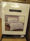 Sanctuary Elissia Purple Reversible Duvet Set Double 100 % Cotton RRP £59.99 New & Packaged