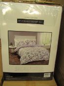 Sanctuary Elissia Purple Reversible Duvet Set Double 100 % Cotton RRP £59.99 New & Packaged