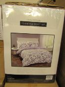 Sanctuary Elissia Purple Reversible Duvet Set Double 100 % Cotton RRP £59.99 New & Packaged