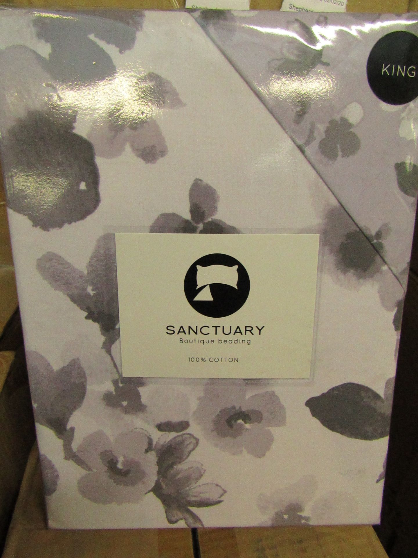 Sanctuary Elissia Purple Reversible Duvet Set Kingsize 100% Cotton RRP £69.99 New & Packaged