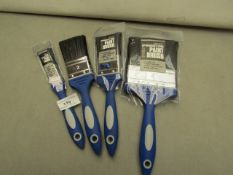 Set of 4 No bristle Loss Paint Brushes. New