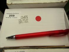 Box of 50 Black Ink Pens. See Image For Design