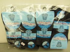 12x Pairs of Fresh Feel socks, new and packaged.