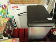 Curver Deco Slim Stainless Steel 40L Bin boxed (no visible signs of damage)