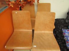 4 x Wood & Chrome Dining Chairs (used)