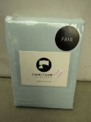 1 X Pair of Sanctuary Plain Housewife Pillowcases Duck Egg 48 X 76 + 18cm Flap 100 % Cotton,new &