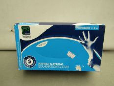 Premium Nitrile Natural Examination Gloves, size S. New & boxed