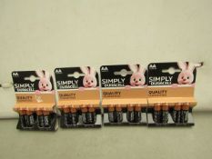 5 Packs of 4 AA Duracel batteries. New & packaged
