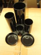 6x Black tube tidies, new.