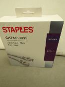 4x Staples CAT5e cable, new and boxed.