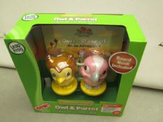 5 x Learning Friends Owl & Parrot Figure set with Board Book. New & packaged