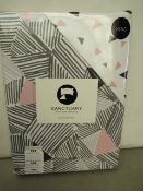 Sanctuary Bailey Multi Coloured Reversible Duvet Set Kingsize,100% Cotton RRP £49.99.New & Packaged