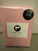 1 X Pair of Sanctuary Plain Housewife Pillowcases Blush 48 X 76 + 18cm Flap 100 % Cotton,new &