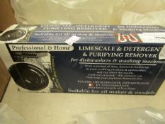 Professional and Home limescale, detergent and purifying remover, unchecked and boxed.