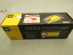 AA Single Foot Pump with Adapters. New & Boxed