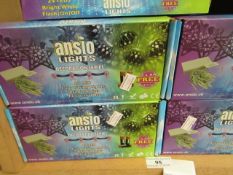 5 x ANSIO - 24 LED Bright White Battery Operated Lights - All Boxed.