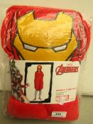 Marvel Avengers Iron Man hooded blanket, new and packaged.