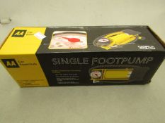 AA Single Foot Pump with Adapters. New & Boxed