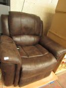 Fabric Power Recliner with Built in Heat and Massage RRP £379.99 Costco (powers on)