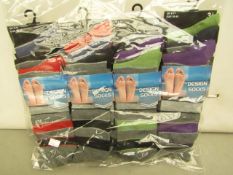 12x Pairs of design socks, size 6-11, new and packaged.