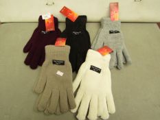 5x Various coloured thermal insulated gloves, new with tags.