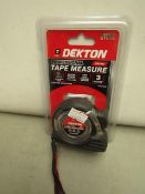 Dekton 3 Meter tape Measure with Belt clip. New & packaged