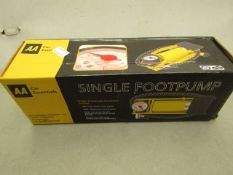 AA Single Foot Pump with Adapters. New & Boxed