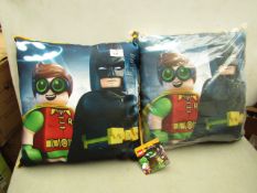 2 x Batman & Robin Cushions. New with tags