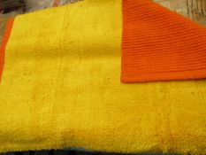 Duo coloured yellow / orange bath mats, 80 x 50cm, new and packaged.