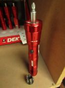 Dekton 6 Super Bright LED Aluminium 3 Way Ratchet Torch with Bits new