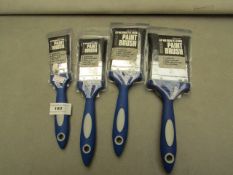 Set of 4 No bristle Loss Paint Brushes. New