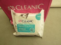 8x Cleanic make up removal wipes, new and boxed.