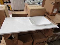 Althea Ceramica Movado ceramic shelf set includes a Movando 45 in set sink and a 1000 x 500mm