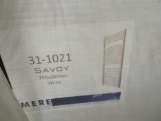 Mere Savoy 790x600mm White Towel Rail - New.