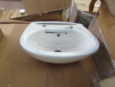 Oxford 2TH cloakroom basin, new and boxed.
