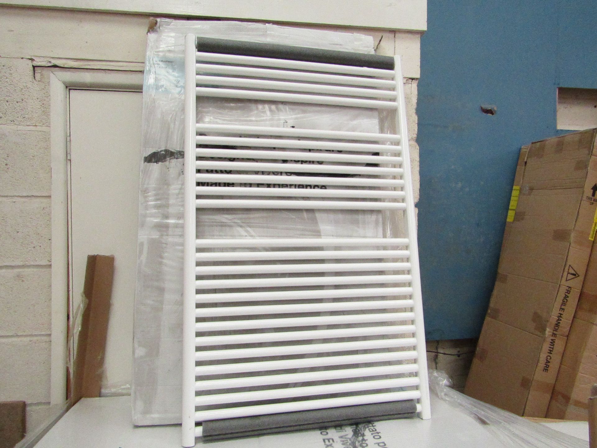 Tissino Hugo series 2 Chunky 1212x750mm White towel radiator, new and boxed.