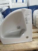 Villeroy and Boch 550mm corner 1TH basin with overflow, new.