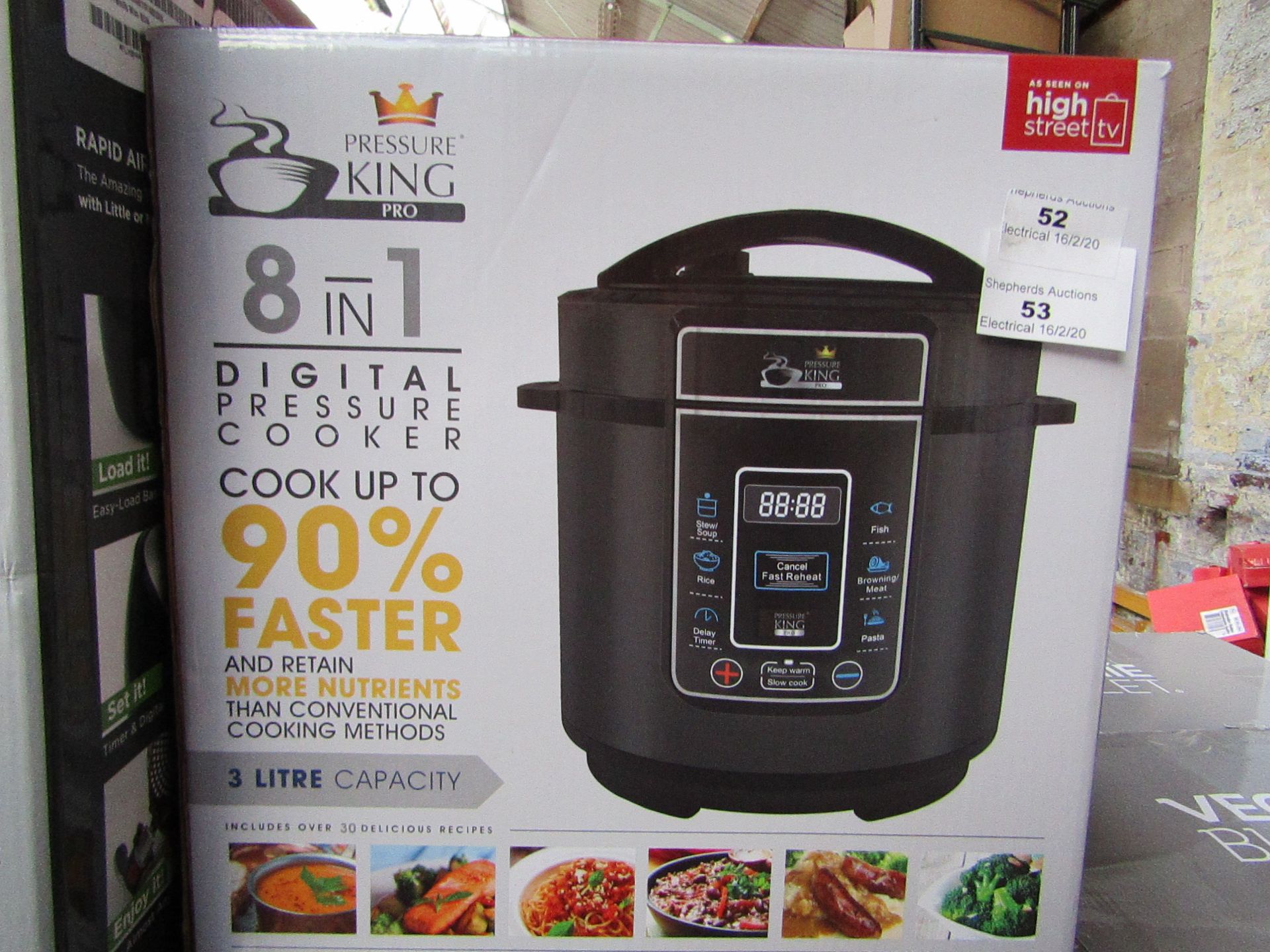 | 1X | PRESSURE KING PRO 8 IN 1 DIGITAL PRESSURE AND MULTI COOKER | PAT TESTED AND BOXED | NO ONLINE